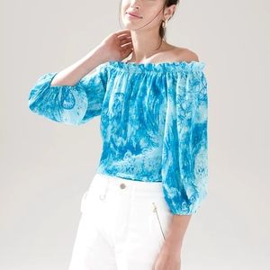 Off-the-Shoulder Blue Top